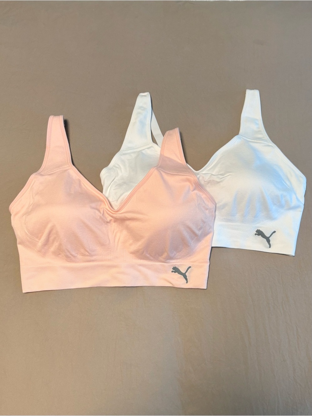 Puma Seamless Sports Bras - Pink & White